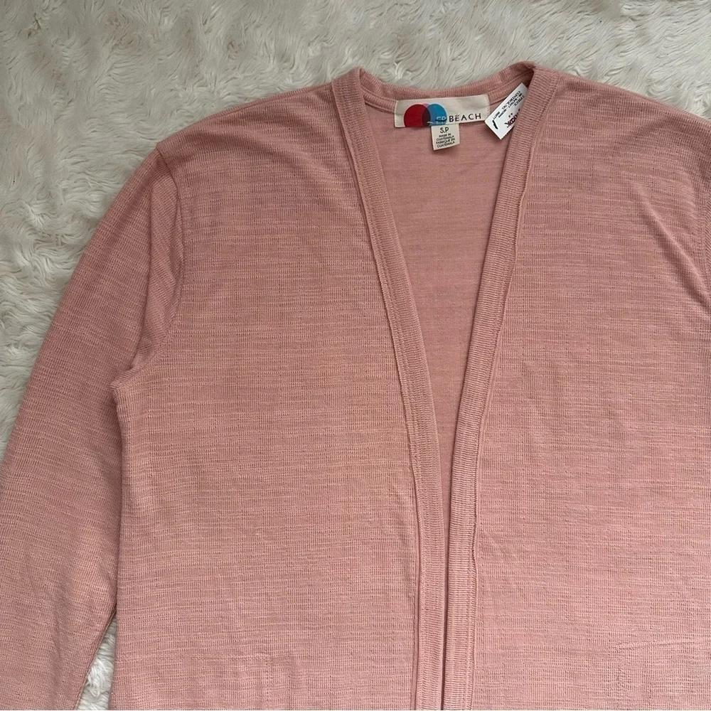 Free People FP Beach Sweater Bi-Coastal Cardigan Duster Papaya Sun Sz S